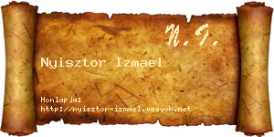 Nyisztor Izmael névjegykártya